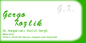 gergo kozlik business card
