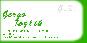 gergo kozlik business card